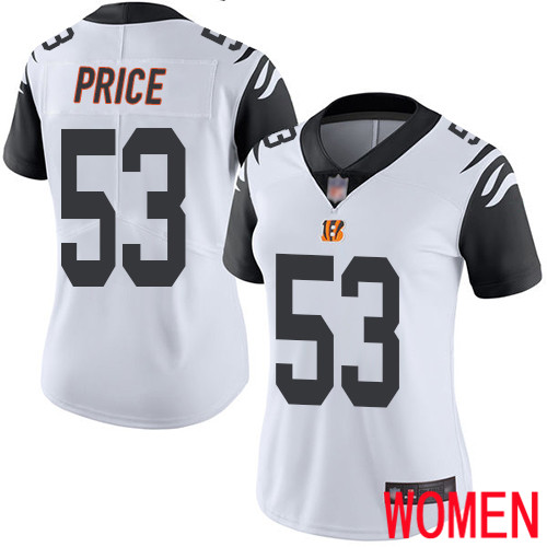 Cincinnati Bengals Limited White Women Billy Price Jersey NFL Footballl #53 Rush Vapor Untouchable